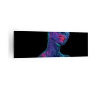 Quadro su Tela 160x50cm Donna Ultravioletti Glitter Stampe Immagini Murale