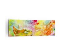 Quadro su Tela 160x50cm Gatto farfalla arcobaleno magia Stampe Immagini Murale