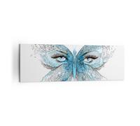 Quadro su Tela 160x50cm illustrazione fronte farfalla ciglio Stampe Murale