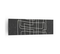 Quadro su Tela 160x50cm In bianco e nero labirinto linea Stampe Immagini Murale