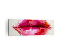 Quadro su Tela 160x50cm Labbra rosse lucido labbro lucido Stampe Immagini Murale