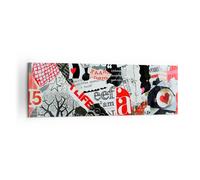 Quadro su Tela 160x50cm Le parole modelli cuori rivista Stampe Immagini Murale