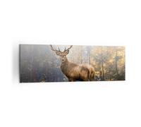 Quadro su Tela 160x50cm Luce cervo foresta Stampe Immagini Quadri Moderni Murale