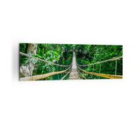 Quadro su Tela 160x50cm marciapiede albero legno passerella Stampe Murale
