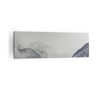 Quadro su Tela 160x50cm Montagne foreste nebbia Stampe Immagini Quadri Murale