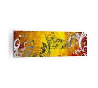 Quadro su Tela 160x50cm Musica concerto divertimento fiore Stampe Murale