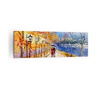 Quadro su Tela 160x50cm parco coppia albero Stampe Immagini Quadri Murale