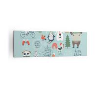 Quadro su Tela 160x50cm Pasqua animali dolce desiderio Stampe Immagini Murale