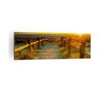 Quadro su Tela 160x50cm Passerella spiaggia vacanza sole Stampe Immagini Murale