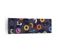 Quadro su Tela 160x50cm Piatti Vinile Grafica Stampe Immagini Quadri Murale
