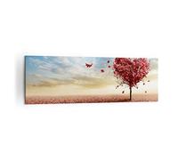 Quadro su Tela 160x50cm Astrazione autunno albero foglia Stampe Immagini Murale