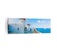 Quadro su Tela 160x50cm Stampe da Parete Grecia isola costa casa Grandi XXL Decorazione Murale Camera da Letto Cucina 1 pezzo Quadri Moderni Soggiorno Grafica Immagini Wall Art Canvas AB160x50-2424