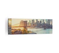 Quadro su Tela 160x50cm Stampe da Parete New York ponte Grandi XXL Decorazione Murale Camera da Letto Cucina 1 pezzo Quadri Moderni Soggiorno Grafica Immagini Wall Art Canvas AB160x50-4047