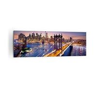 Quadro su Tela 160x50cm Stampe da Parete Usa america new york manhattan Grandi Decorazione Murale Camera da Letto Cucina 1 pezzo Quadri Moderni Soggiorno Grafica Immagini Wall Art Canvas AB160x50-2820