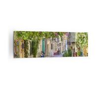 Quadro su Tela 160x50cm Strada decorazione fiori grecia Stampe Immagini Murale
