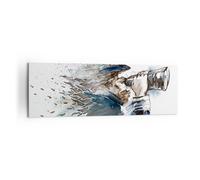 Quadro su Tela 160x50cm testa illusione binocolo uomo Stampe Immagini Murale