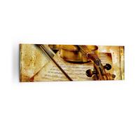 Quadro su Tela 160x50cm Violino strumento note Stampe Immagini Quadri Murale