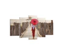 Quadro su Tela 160x85cm Birmania ombrellone ponte Stampe Immagini Quadri Murale