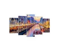 Quadro su Tela 160x85cm Canale Grande Serata Stampe Immagini Quadri Murale