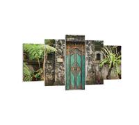 Quadro su Tela 160x85cm Cancello Porta Verde Stampe Immagini Quadri Murale