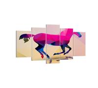 Quadro su Tela 160x85cm Cavallo animali geometria diamante Stampe Murale