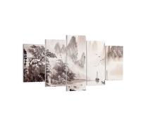 Quadro su Tela 160x85cm Cinese paesaggio acquerello Stampe Immagini Murale