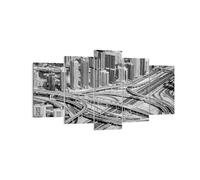 Quadro su Tela 160x85cm Città grattacieli autostrada Stampe Immagini Murale