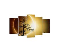 Quadro su Tela 160x85cm Eclipse il sole l'albero Stampe Immagini Quadri Murale