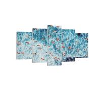Quadro su Tela 160x85cm Fenicotteri Caraibi Uccelli Stampe Immagini Murale