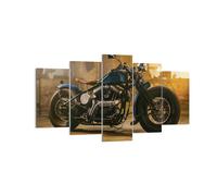 Quadri Moderni Soggiorno Harley-Davidson moto motore Quadro su Tela 160x85cm Stampe da Parete Camera da Letto Cucina 5 pezzi Wall Art Canvas Grandi Decorazione Murale Grafica Immagini EA160x85-4233