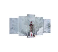 Quadro su Tela 160x85cm Lanterna Mare Tempesta Stampe Immagini Quadri Murale