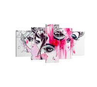 Quadro su Tela 160x85cm Le donne volti occhi illustrazione Stampe Murale