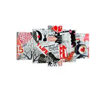 Quadro su Tela 160x85cm Le parole modelli cuori rivista Stampe Immagini Murale