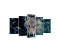 Quadro su Tela 160x85cm Lupo foresta predatore Stampe Immagini Quadri Murale