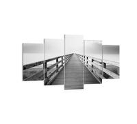 Quadro su Tela 160x85cm Molo Prospettiva In Bianco E Nero Stampe Immagini Murale