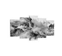 Quadro su Tela 160x85cm montagne nebbia picco Stampe Immagini Quadri Murale