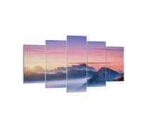 Quadro su Tela 160x85cm Ovest Il Sole Le Montagne Stampe Immagini Quadri Murale