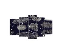 Quadro su Tela 160x85cm Piume grafica contorno Stampe Immagini Quadri Murale