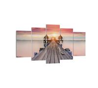 Quadro su Tela 160x85cm Ponte legno passeggiata Stampe Immagini Quadri Murale