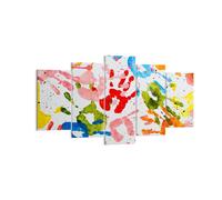 Quadro su Tela 160x85cm Stampe mani composizione multicolore Stampe Murale