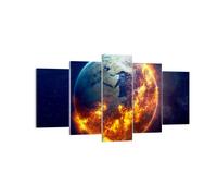 Quadro su Tela 160x85cm Universo Terra Fuoco globo Stampe Immagini Quadri Murale