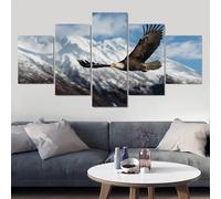 quadro su tela 5 pezzi Volo dell'aquila calva 5 dipinti su tela quadro,quadri murali 3d soggiorno,quadro murale 5 pezzi quadri murali da parete,quadro su tela xxl camera da letto decor 200x100cm