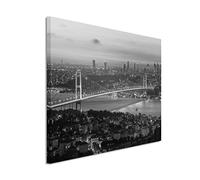 Quadro su tela 50 x 70 cm NERO BIANCO IN qualità Bosforo ponte Istanbul tramonto