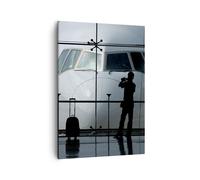 Quadro su Tela 50x70cm Aeroplano Aeroporto Passeggeri Stampe Immagini Murale