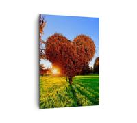 Quadro su Tela 50x70cm Albero parco primavera cuore Stampe Immagini Murale
