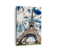 Quadro su Tela 50x70cm Architettura costruzione città eiffel Stampe Murale