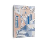 Quadro su Tela 50x70cm Architettura Grecia Edifici Stampe Immagini Quadri Murale