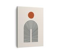 Quadro su Tela 50x70cm Astrazione Grafica Linee Stampe Immagini Quadri Murale