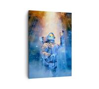 Quadro su Tela 50x70cm Astronauta Luce Cosmo Stampe Immagini Quadri Murale