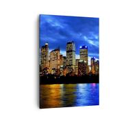 Quadro su Tela 50x70cm Australia notte città grattacieli Stampe Immagini Murale